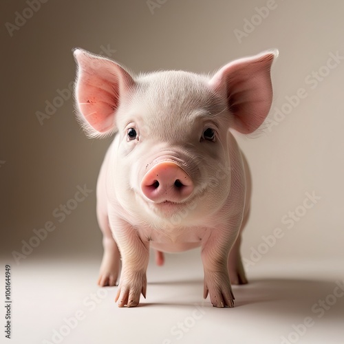 piglet looking in the camera , portrait