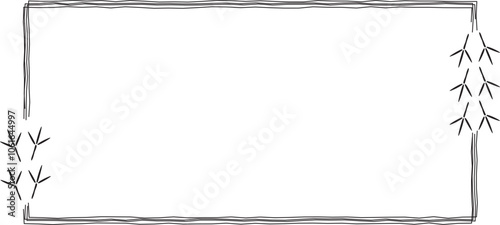 Hand drawn frames with pet footprints. Pet paw quote speech bubble.