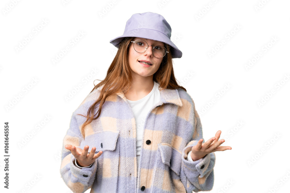 Teenager girl over isolated chroma key background with shocked facial expression Teenager girl over isolated chroma key background with shocked facial expression