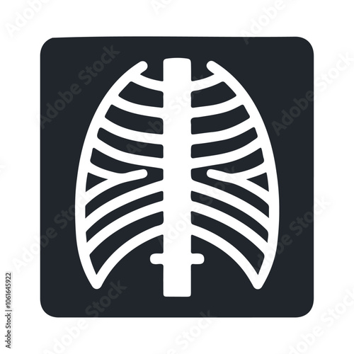 Anatomy bone x ray black silhouette outline style vector icon design