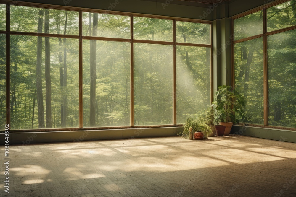 Fototapeta premium Windowsill forest floor plant.