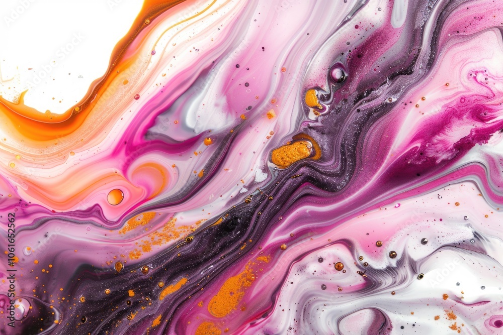 Naklejka premium Close-up view of an abstract art piece featuring oranges and purples, great for decorative use or artistic inspiration