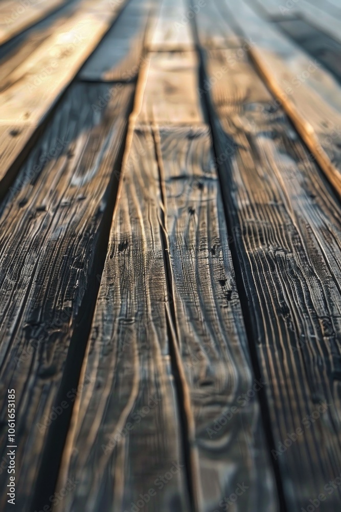 A close-up shot of a wooden floor with visible wood grain and texture