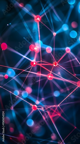 Abstract visualization of interconnected nodes in vibrant colors.