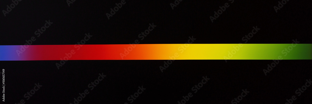 Regenbogenband Abstrakt, buntes Spektrum auf Schwarz, Regenbogen-Band-Kunst, Prismatischer Streifen, Bunter Lichteffekt Regenbogenband Abstrakt, buntes Spektrum auf Schwarz, Regenbogen-Band-Kunst, Prismatischer Streifen, Bunter Lichteffekt