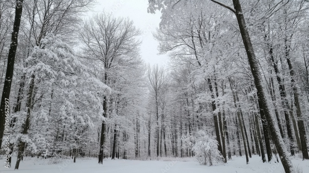 Snow-covered forest with tall trees laden with snow, creating a winter wonderland. Serene and captivating winter scenery. Snow-covered forest with tall trees laden with snow, creating a winter wonderland. Serene and captivating winter scenery.