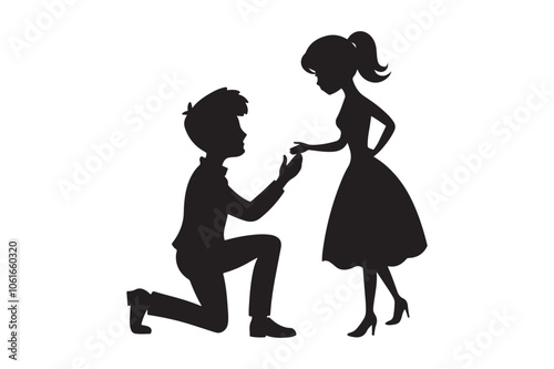 Propose silhouette vector illustration, Propose silhouette, Valentine 
