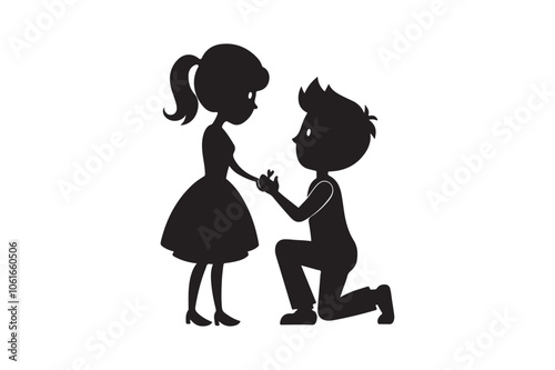Propose silhouette vector illustration, Propose silhouette, Valentine 