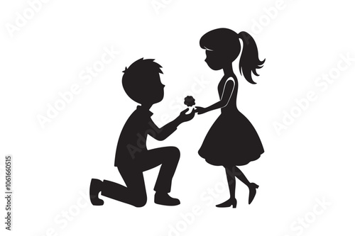 Propose silhouette vector illustration, Propose silhouette, Valentine 