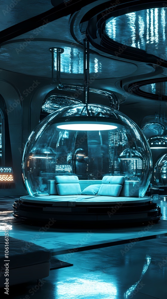 Sci-fi spacecraft mechanical circular booth illustration poster background Sci-fi spacecraft mechanical circular booth illustration poster background