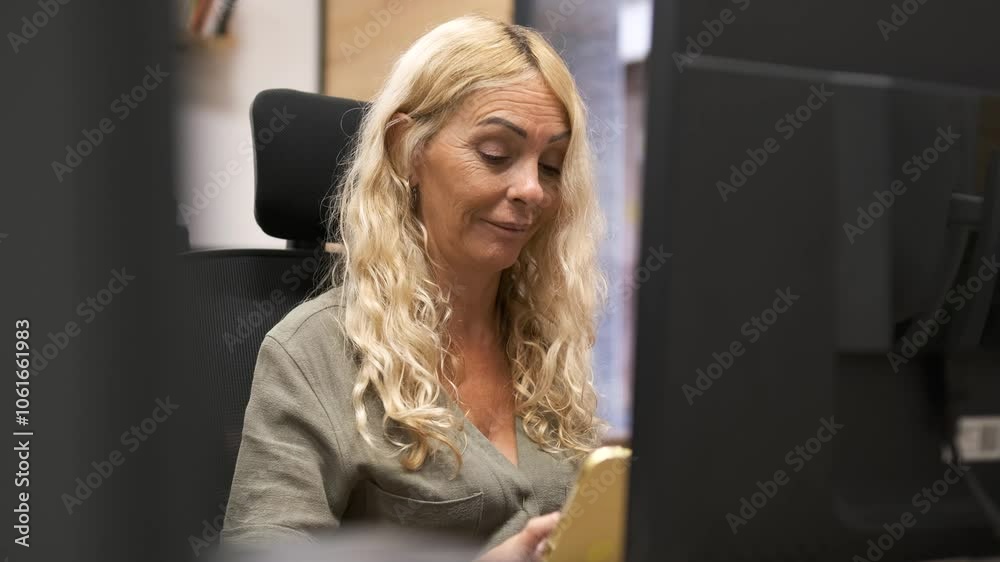Mature female executive using tablet at workplace Mature female executive using tablet at workplace