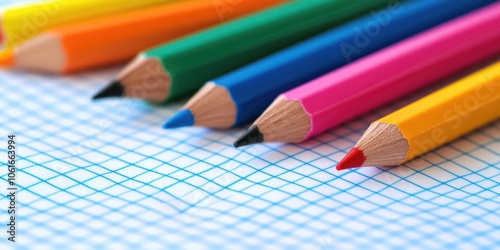 A collection of colorful pencils placed on a piece of paper, ready for creative use