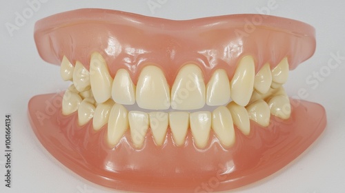 Close-Up of Dental Denture Model Showing Teeth Structure for Dentistry Education