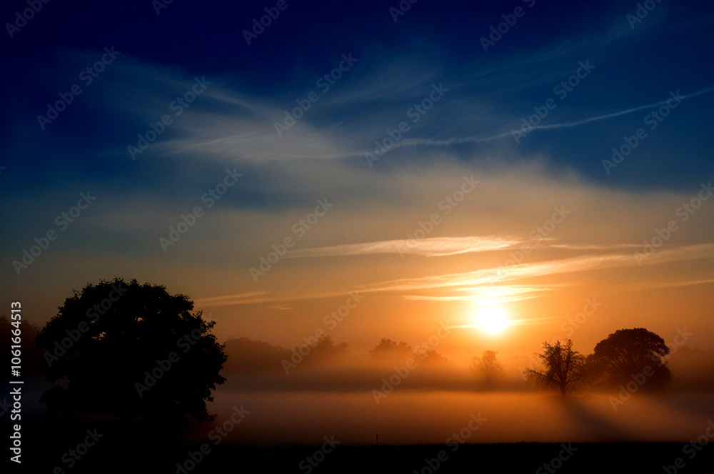 Fog in nature Forested hills surrounded by fog under a cloudy sky And forest covered in fog Fog in nature Forested hills surrounded by fog under a cloudy sky And forest covered in fog