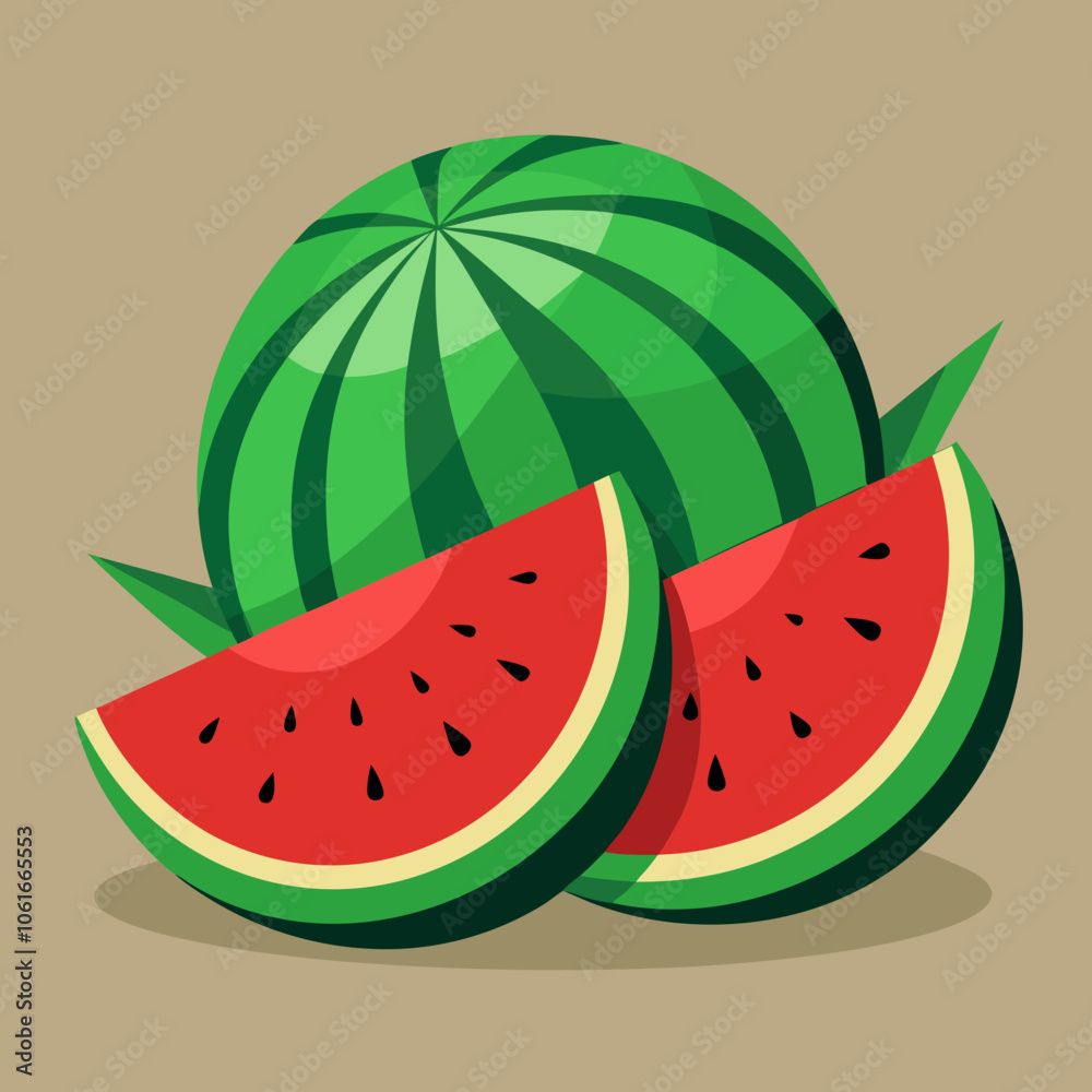 watermelon slice isolated on white