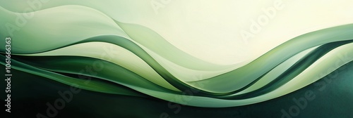 Abstract Green Wave Art