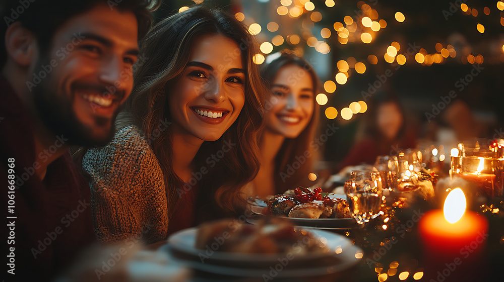 friends celebrating christmas