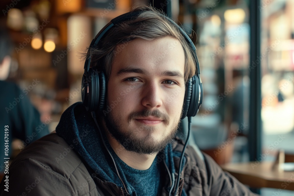 A person working at a desk with headphones on, focused on their task A person working at a desk with headphones on, focused on their task