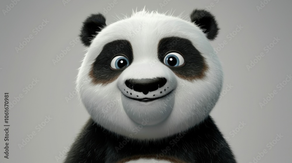 Naklejka premium Joyful Panda with Sparkling Eyes