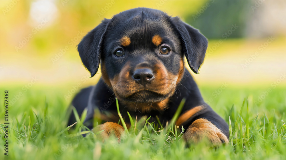 Noble rottweiler domestic purebred pet, gentle dog puppy cute adorable meadow, loyal portrait nature animal canine, beautiful friendly outdoor, sweet young happy Noble rottweiler domestic purebred pet, gentle dog puppy cute adorable meadow, loyal portrait nature animal canine, beautiful friendly outdoor, sweet young happy