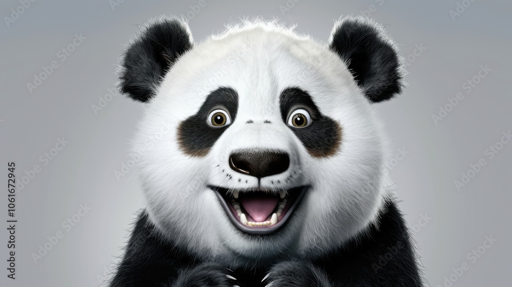 Fototapeta premium Joyful Panda with Sparkling Eyes