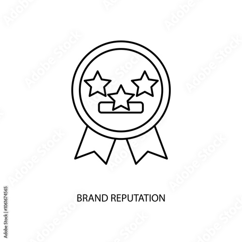 brand reputation concept line icon. Simple element illustration. brand reputation concept outline symbol design.
