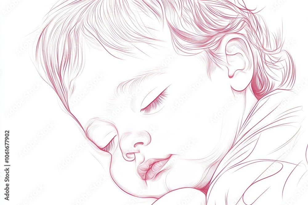 A newborn baby is fast asleep with eyes closed, surrounded by soft and gentle environment A newborn baby is fast asleep with eyes closed, surrounded by soft and gentle environment