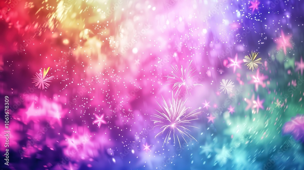 Vibrant fireworks display against dark night sky symbolizing new beginnings, dynamic burst of light captured with wide-angle lens, ample copy space for text or design elements. Vibrant fireworks display against dark night sky symbolizing new beginnings, dynamic burst of light captured with wide-angle lens, ample copy space for text or design elements.