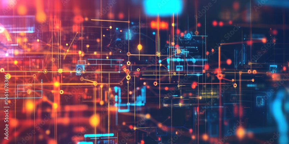 An abstract concept illustrates intricate data connections, highlighting lines and icons that represent evolving internet communication and tech strategies.