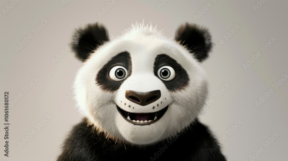 Fototapeta premium Joyful Panda with Sparkling Eyes