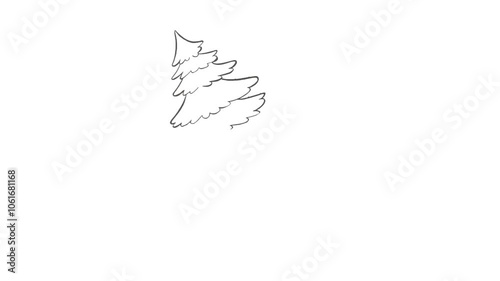 A joyful girl carries a Christmas tree through falling snow, capturing the magic of winter and holiday spirit