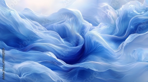 Abstract blue waves create a serene, flowing visual reminiscent of water and tranquility.