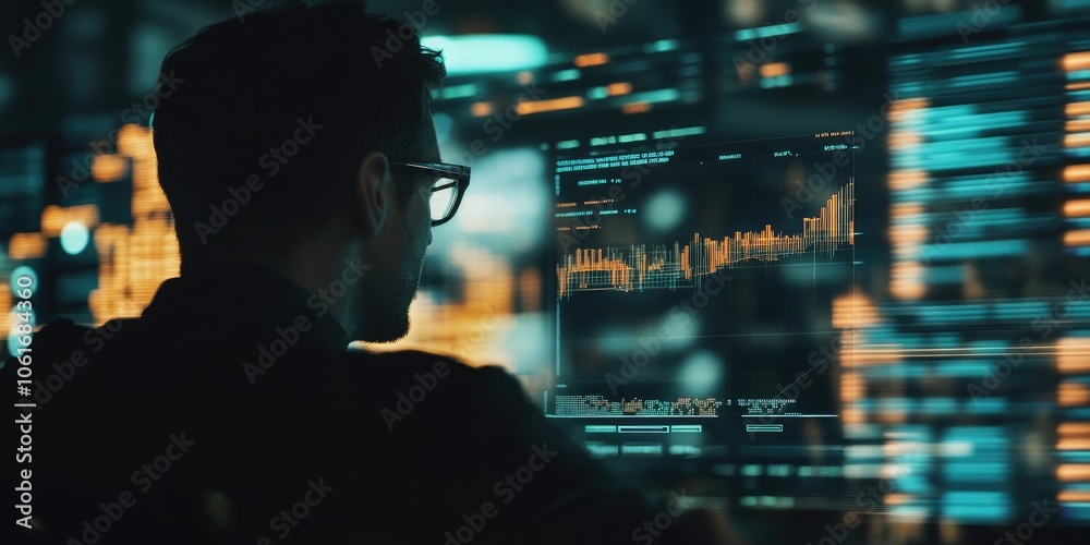 Blurry image of a financial analyst reviewing cryptocurrency charts on multiple screens, with a focus on a digital wallet interface. Blurry image of a financial analyst reviewing cryptocurrency charts on multiple screens, with a focus on a digital wallet interface.