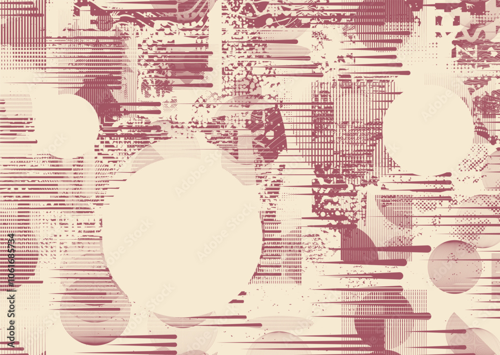 Obraz premium Background with glitch distorted grunge textures . grunge background texture with halftone dots, glitched shapes, textures and lines .Screen print vector background with grunge textured surface.
