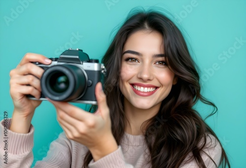 a woman who takes pictures with a camera