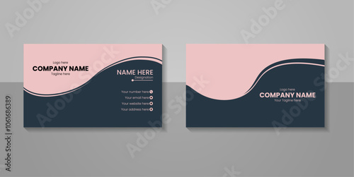 Set of modern business card print templates. Personal visiting card with company logo. Vector illustration.