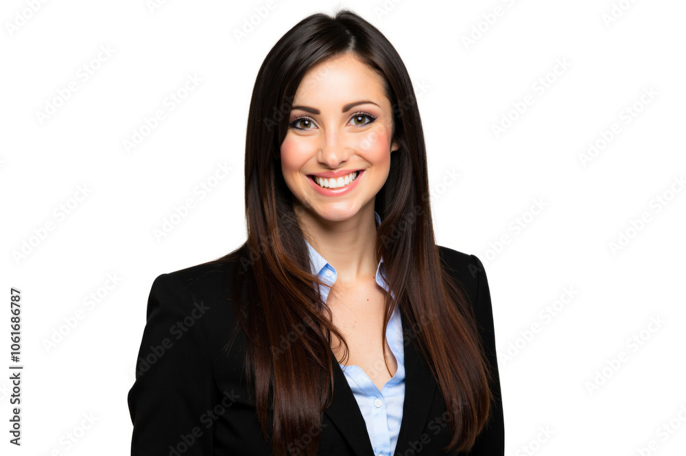 Smiling businesswoman posing on white background Smiling businesswoman posing on white background