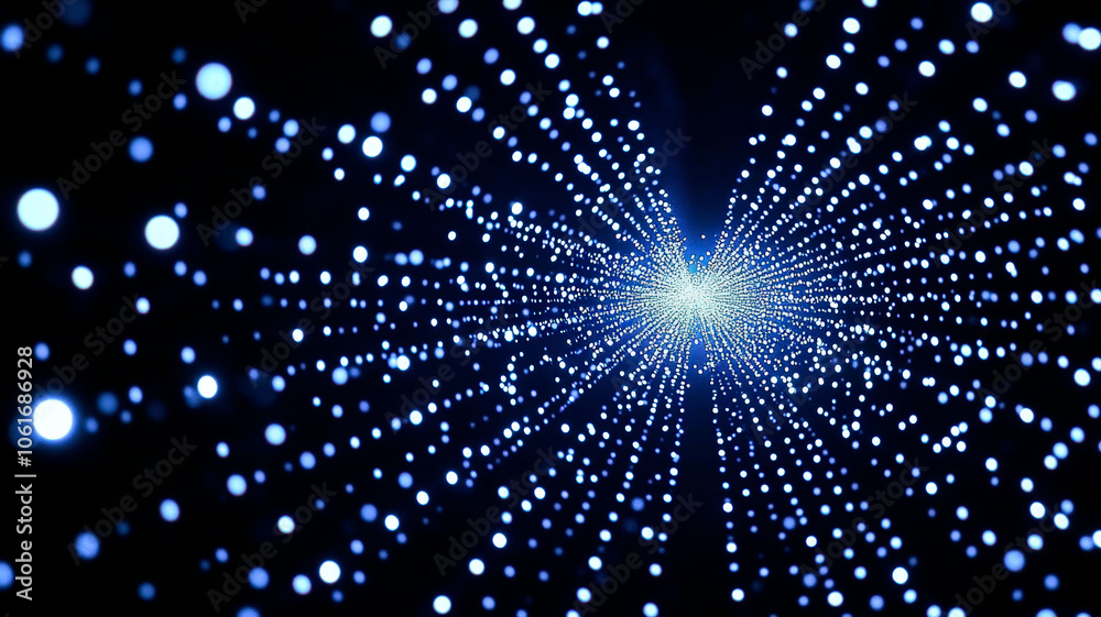 Space background with radial light burst. Glowing particles with spiral motion effect. Shimmering star dust with luminous dots. Cosmic energy and galaxy exploration concept Space background with radial light burst. Glowing particles with spiral motion effect. Shimmering star dust with luminous dots. Cosmic energy and galaxy exploration concept