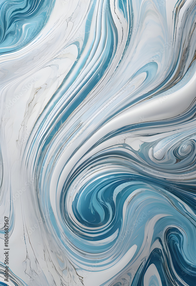 The white and blue marble pattern gives a feeling like the sky and the sea, emphasizing the delicate and flowing lines. The white and blue marble pattern gives a feeling like the sky and the sea, emphasizing the delicate and flowing lines.