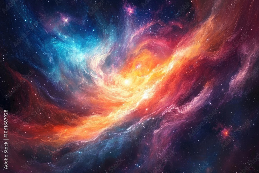 A Cosmic Swirl of Glowing Nebulae and Stars A Cosmic Swirl of Glowing Nebulae and Stars