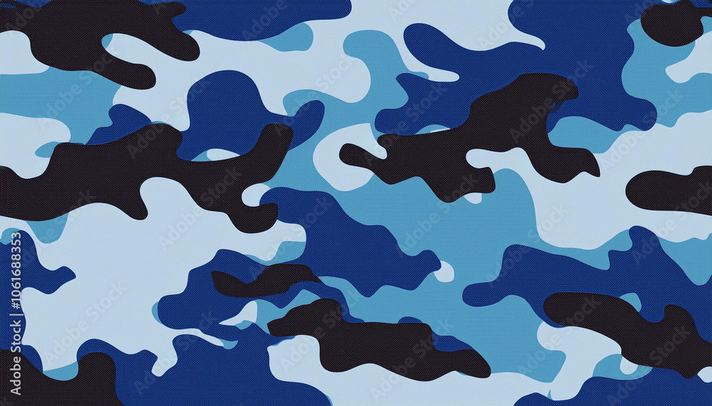 Blue military camouflage seamless pattern camouflage pattern cloth texture. Background and texture for design. Blue military camouflage seamless pattern camouflage pattern cloth texture. Background and texture for design.