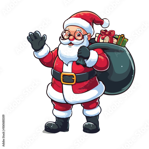 Santa Claus with Christmas vector illustration