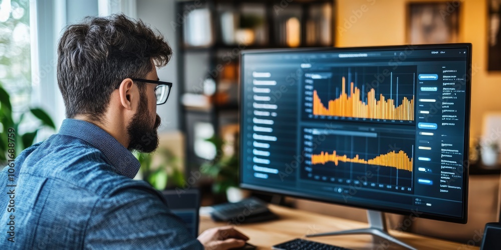 An IT professional monitors a network security dashboard, displaying encryption levels and alerts, focusing on safeguarding data, with no people visible. An IT professional monitors a network security dashboard, displaying encryption levels and alerts, focusing on safeguarding data, with no people visible.