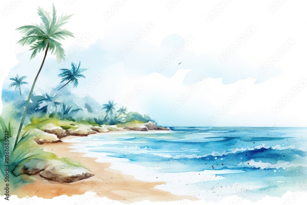 Fototapeta premium Summer beach land landscape outdoors.