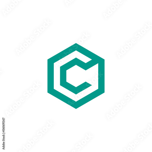Hexagon Letter C Logo design vector template