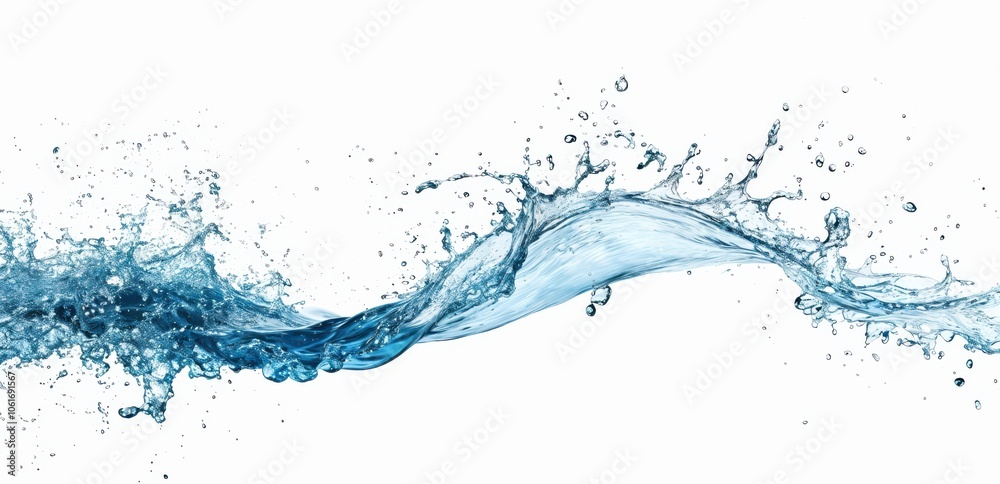 Splash of water in motion with isolated white background Splash of water in motion with isolated white background