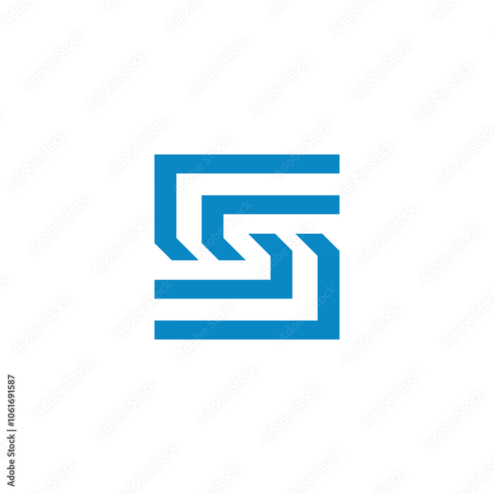 Square Letter S Logo design vector template