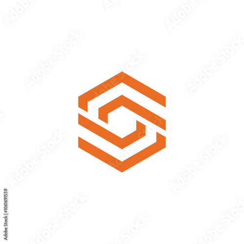 Abstract Hexagon Letter S logo design vector template