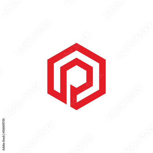 Hexagon Letter P Logo design vector template