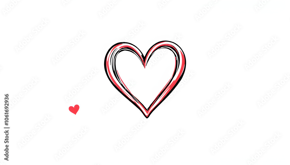Valentine heart love shape deocration hand drawing illustration element isolated with white highlights, png Valentine heart love shape deocration hand drawing illustration element isolated with white highlights, png